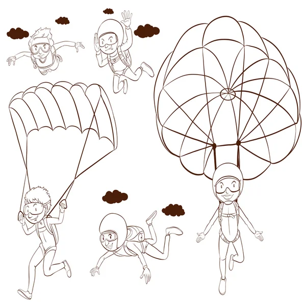 Parachutespringen — Stockvector