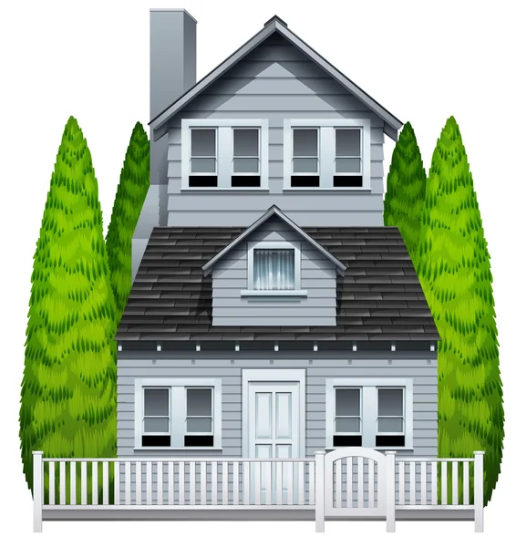 A house with a fence — Stock Vector