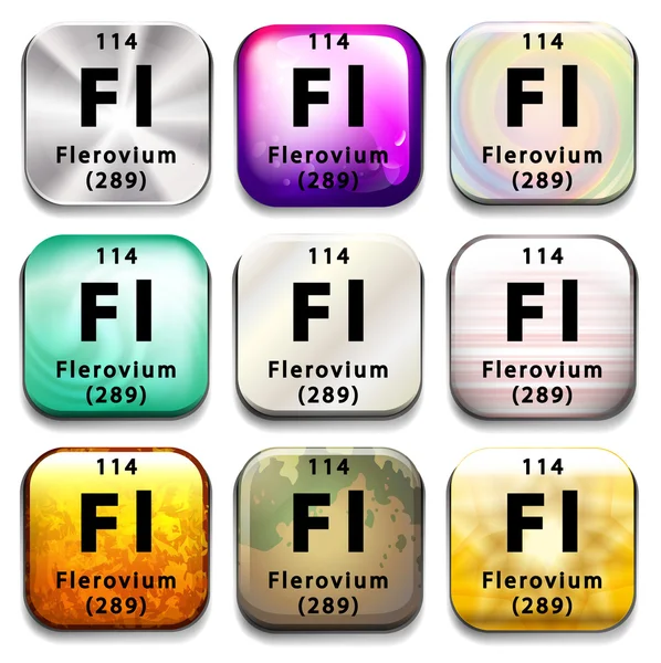 Uma tabela periódica mostrando Flerovium —  Vetores de Stock