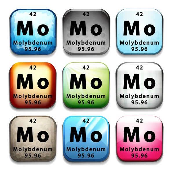 En periodiska systemet visar molybden — Stock vektor
