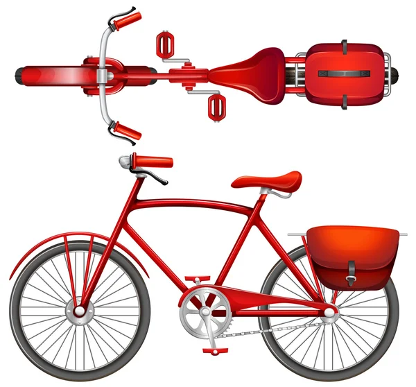 Una bicicletta rossa — Vettoriale Stock