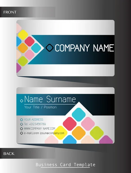 A front and back business card — Stock Vector