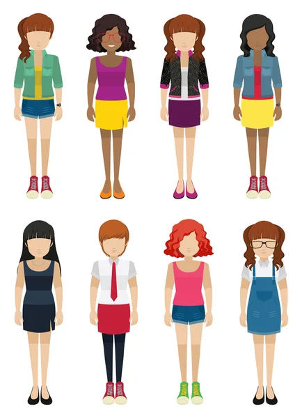 Faceless ladies — Stock Vector