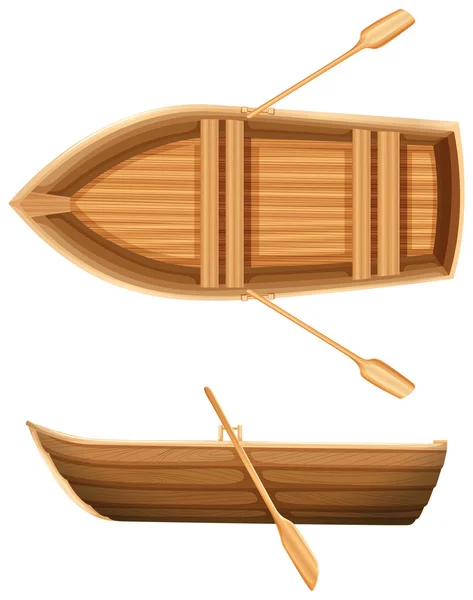 Верхний и боковой вид лодки — стоковый вектор