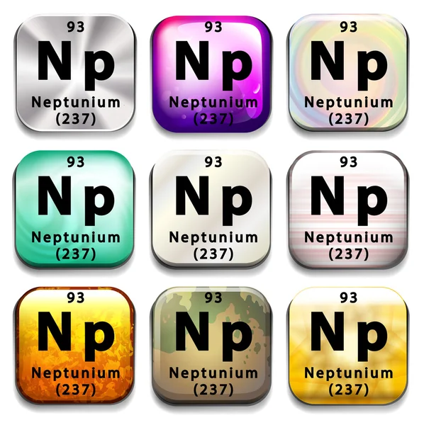 Un botón que muestra el elemento Neptunium — Archivo Imágenes Vectoriales