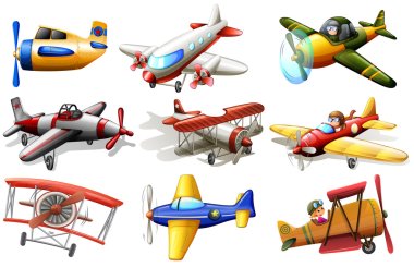 A group of planes clipart