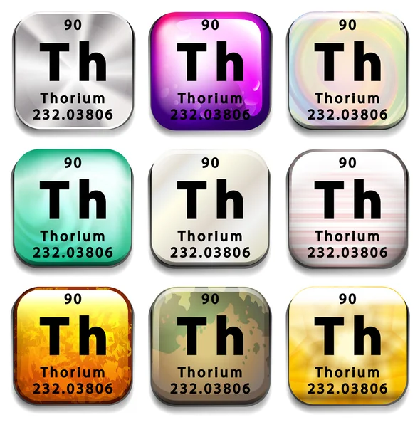Tlačítko znázorňující prvek Thorium — Stockový vektor