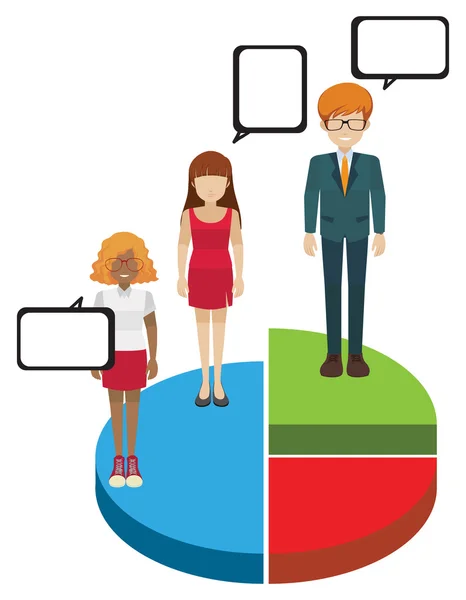 Az emberek egy kördiagram — Stock Vector