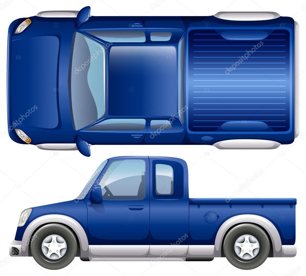 A blue vehicle