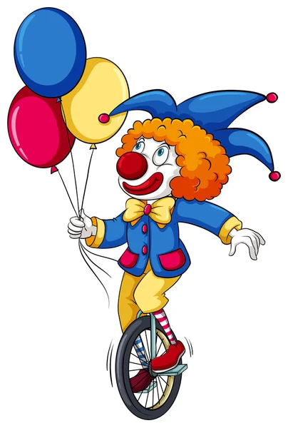 Un clown con i palloncini — Vettoriale Stock