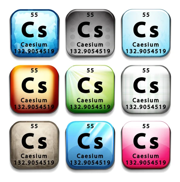 Caesium 요소를 표시 하는 아이콘 — 스톡 벡터