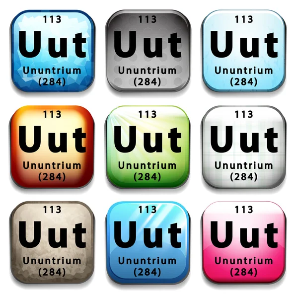 Um ícone mostrando o elemento Ununtrium —  Vetores de Stock