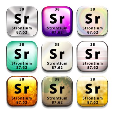 A button showing the chemical element Strontium clipart