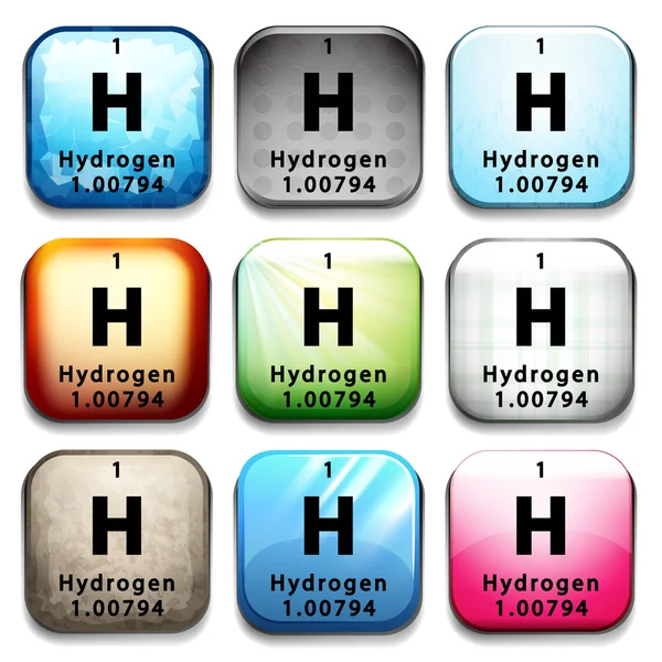 Un'icona che mostra l'elemento idrogeno — Vettoriale Stock