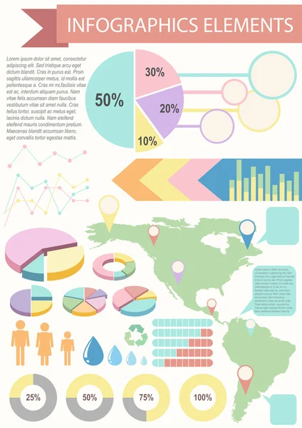 Infográficos Elementos — Vetor de Stock