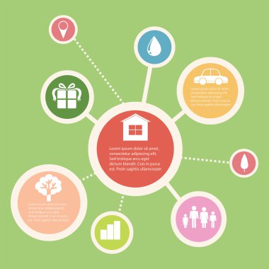 Bir infographics gösteren yuvarlak grafikler