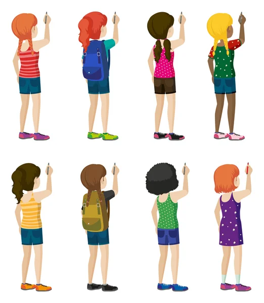 Enfants sans visage avec des vêtements à la mode — Image vectorielle