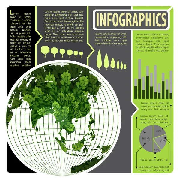 Una infografía del mundo — Vector de stock