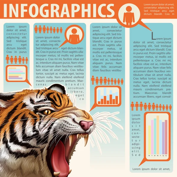 An infographics showing an animal — Stock Vector