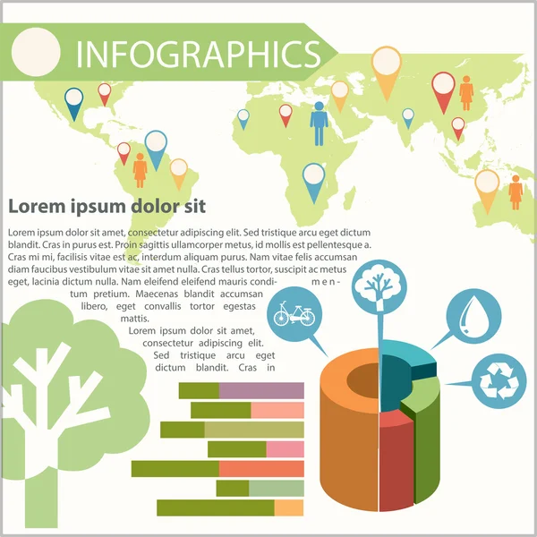 En infographics som visar de olika platserna — Stock vektor