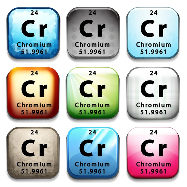 A Chromium element — Stock Vector