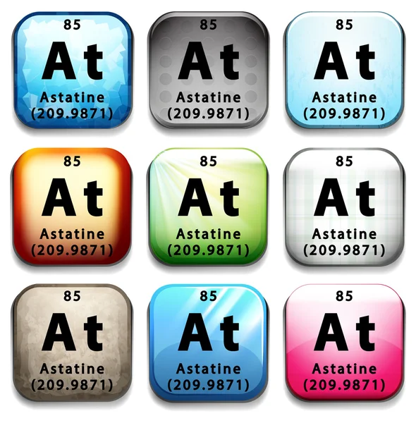 An icon showing the chemical Astatine — Stock Vector