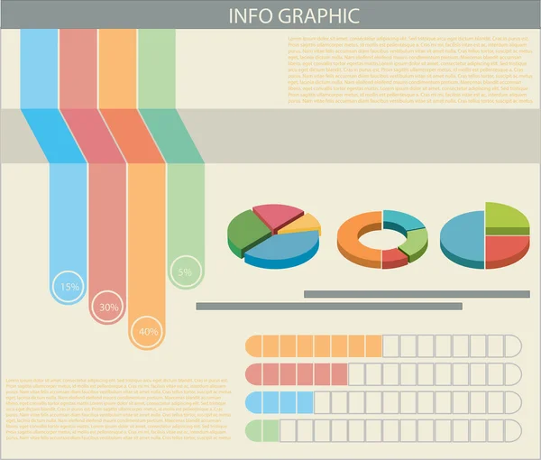 Ein Infograph mit farbenfrohen Grafiken — Stockvektor