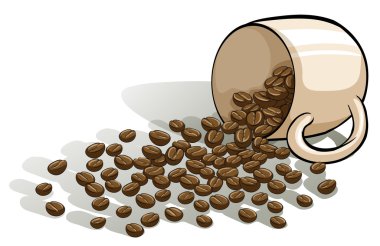 Bir kupa ve dökülen fasulye
