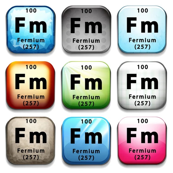 An icon showing the chemical Fermium — Stock Vector
