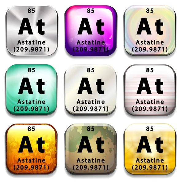 An icon with the chemical element Astatine — Stock Vector