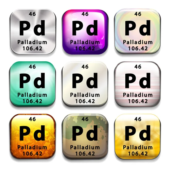 The chemical element Palladium — Stock Vector