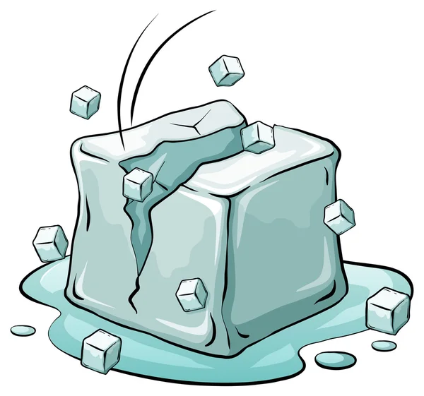 Un cubo de hielo — Vector de stock