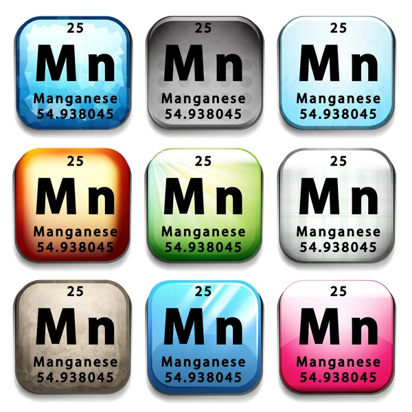 Het chemische element mangaan — Stockvector
