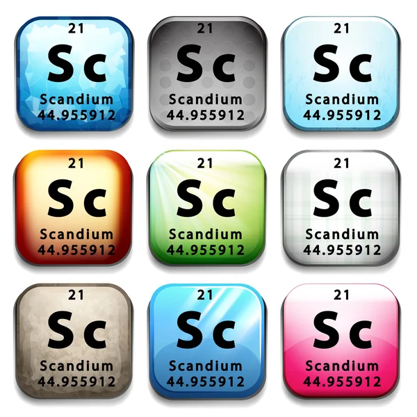 Chemický prvek Scandium — Stockový vektor