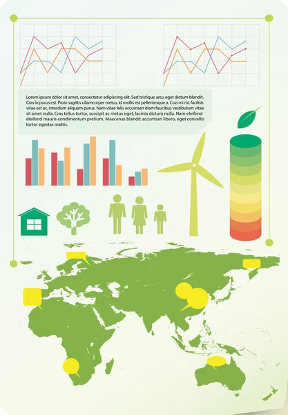 Un infographe montrant l'environnement — Image vectorielle