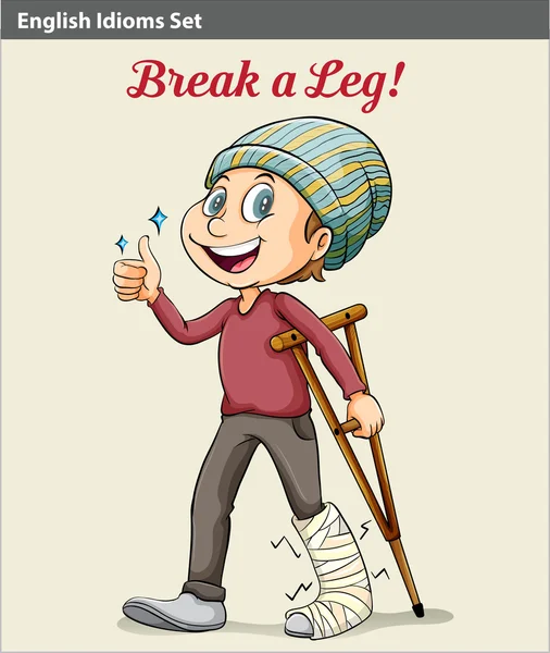 A boy with a broken leg — Stock Vector