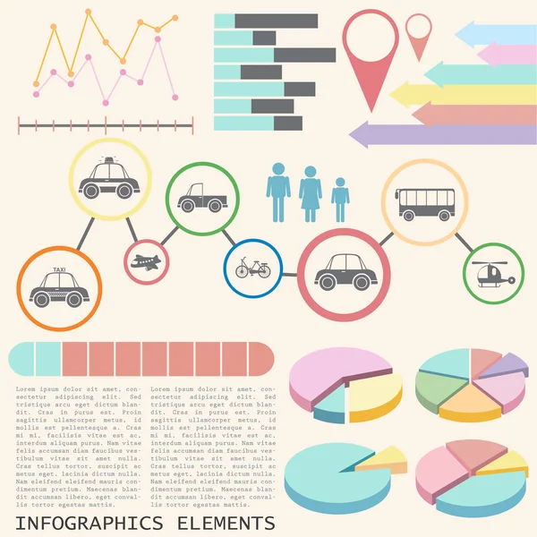 Um gráfico mostrando os diferentes transportes — Vetor de Stock