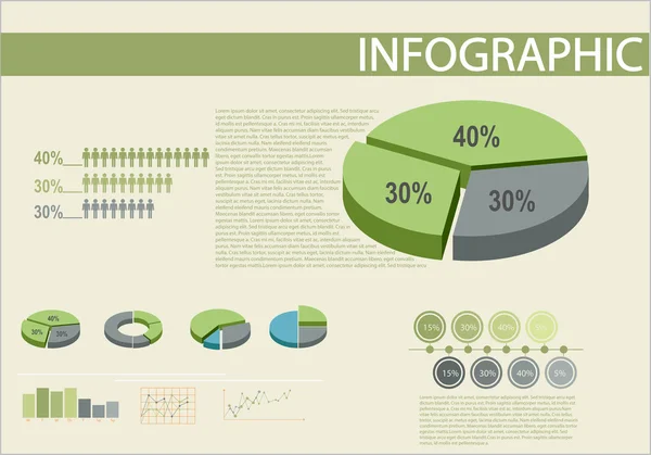 Una infografía que muestra el porcentaje de personas — Vector de stock