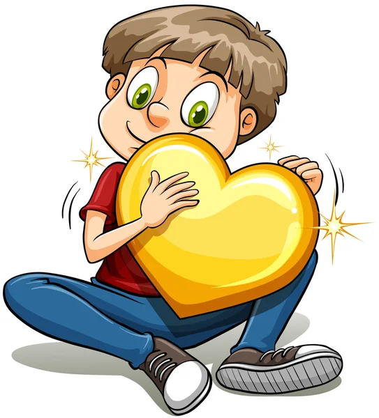 A boy with a heart of gold — Stock Vector