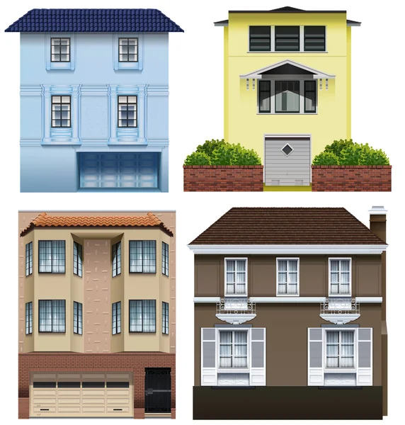 Différents modèles de bâtiments — Image vectorielle