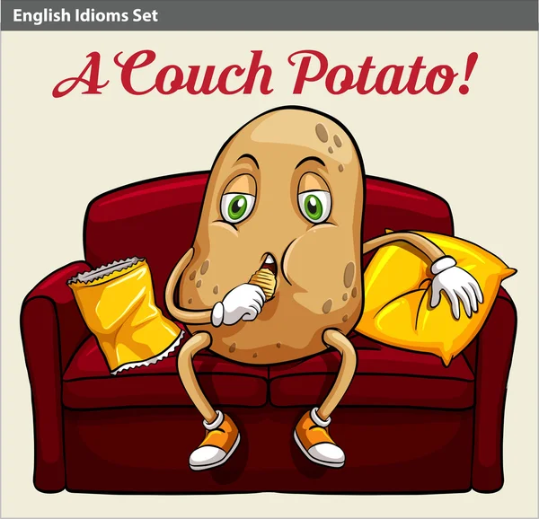 Een couch potato — Stockvector