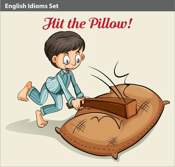 Hitting the pillow — Stock Vector