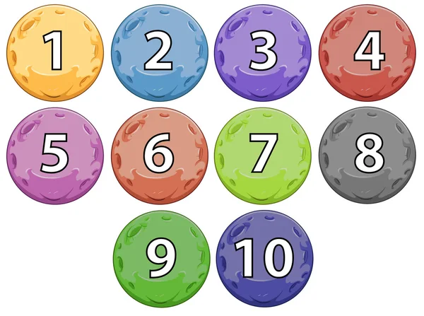 Balls with numbers — Stock Vector