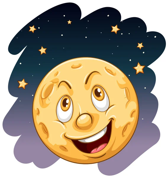 A smiling moon — Stock Vector