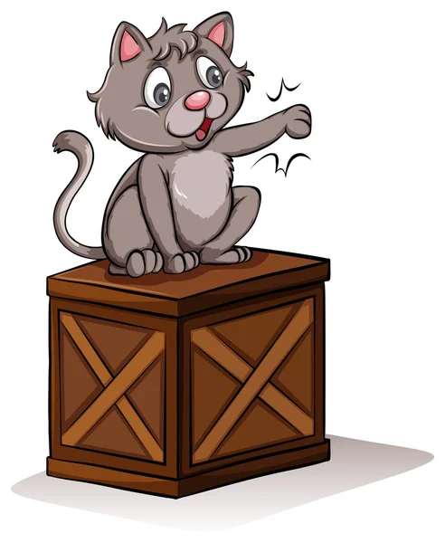 A cat above the box — Stock Vector