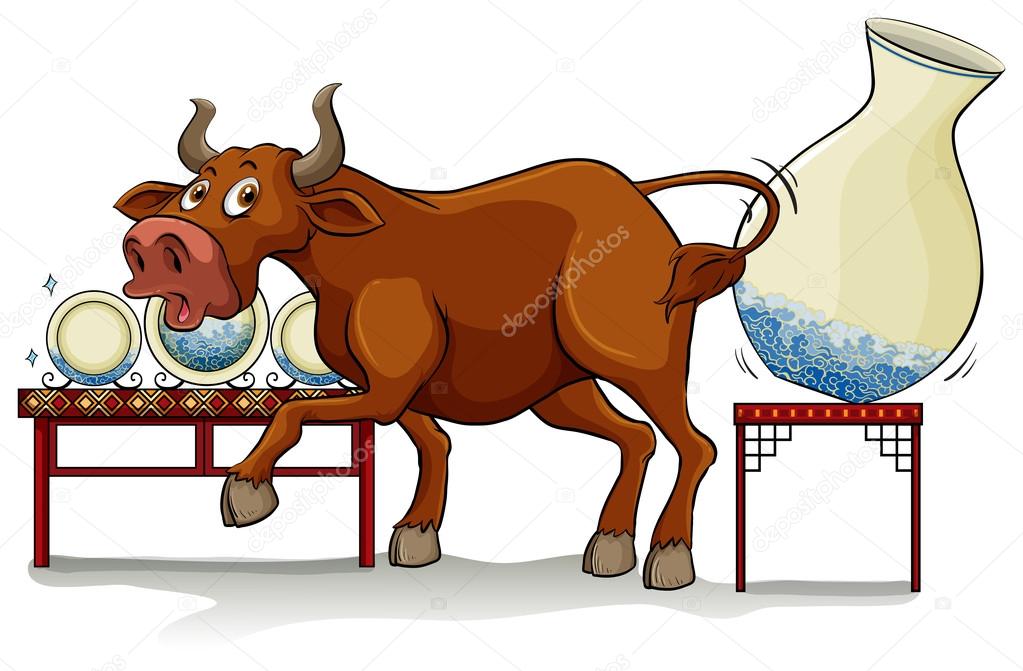 A bull in a China shop Stock Vector Image by ©blueringmedia #65500683 A bull in a China shop Stock Vector Image by ©blueringmedia #65500683