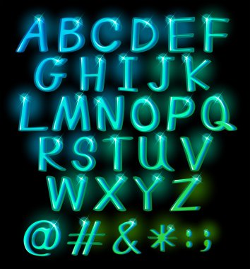 Sparkling big letters clipart