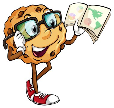 A crunchy cookie reading clipart