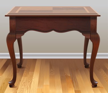 Wooden table in the house clipart