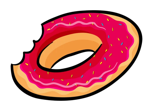 Donut riego bucal con aspersiones — Vector de stock